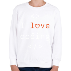 PRINTFASHION I love coding - Gyerek pulóver - Fehér