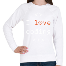 PRINTFASHION I love coding - Női pulóver - Fehér