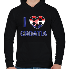 PRINTFASHION I love Croatia - Férfi kapucnis pulóver - Fekete férfi pulóver, kardigán