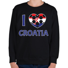 PRINTFASHION I love Croatia - Gyerek pulóver - Fekete gyerek pulóver, kardigán