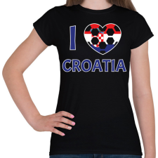 PRINTFASHION I love Croatia - Női póló - Fekete női póló