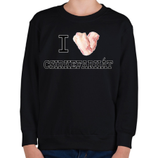 PRINTFASHION I love Csirkefarhát - Gyerek pulóver - Fekete gyerek pulóver, kardigán