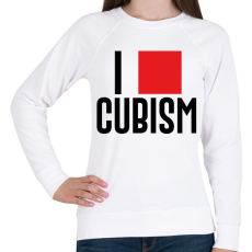 PRINTFASHION I love cubism - Női pulóver - Fehér