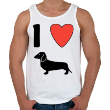 PRINTFASHION I Love Dachshund - Férfi atléta - Fehér atléta, trikó
