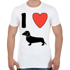 PRINTFASHION I Love Dachshund - Férfi póló - Fehér férfi póló