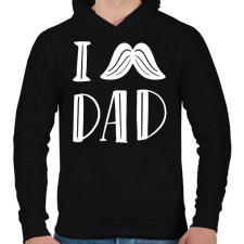 PRINTFASHION I Love Dad - Férfi kapucnis pulóver - Fekete férfi pulóver, kardigán