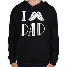 PRINTFASHION I Love Dad - Gyerek kapucnis pulóver - Fekete gyerek pulóver, kardigán