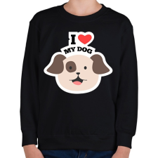 PRINTFASHION I love dags  - Gyerek pulóver - Fekete gyerek pulóver, kardigán