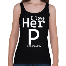 PRINTFASHION I love - férfi - Női atléta - Fekete női trikó