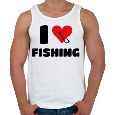 PRINTFASHION I love fishing - Férfi atléta - Fehér atléta, trikó