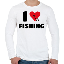 PRINTFASHION I love fishing - Férfi hosszú ujjú póló - Fehér férfi póló