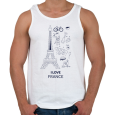 PRINTFASHION I LOVE FRANCE 1 - Férfi atléta - Fehér