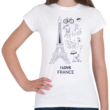 PRINTFASHION I LOVE FRANCE 1 - Női póló - Fehér női póló