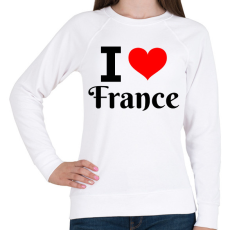 PRINTFASHION I love France - Női pulóver - Fehér