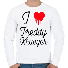 PRINTFASHION I love Freddy Krueger - Férfi pulóver - Fehér férfi pulóver, kardigán