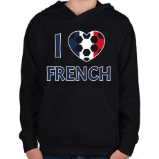 PRINTFASHION I love French - Gyerek kapucnis pulóver - Fekete
