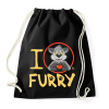 PRINTFASHION I Love Furry - Sportzsák, Tornazsák - Fekete