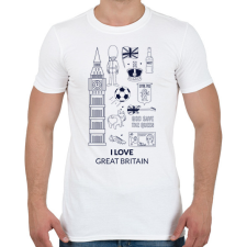 PRINTFASHION I LOVE GREAT BRITAIN - Férfi póló - Fehér férfi póló