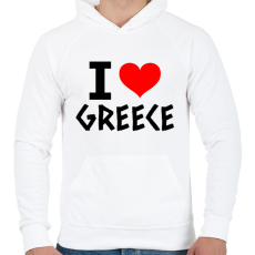 PRINTFASHION I love Greece 2 - Férfi kapucnis pulóver - Fehér