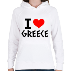 PRINTFASHION I love Greece 2 - Női kapucnis pulóver - Fehér