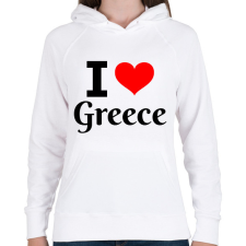 PRINTFASHION I love Greece - Női kapucnis pulóver - Fehér női pulóver, kardigán