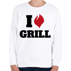 PRINTFASHION I love grill - Gyerek pulóver - Fehér