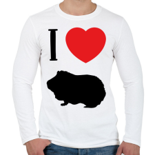 PRINTFASHION I love guinea pig - Férfi hosszú ujjú póló - Fehér férfi póló