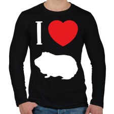 PRINTFASHION I love guinea pig (white) - Férfi hosszú ujjú póló - Fekete férfi póló