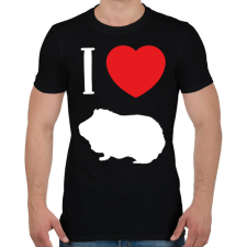 PRINTFASHION I love guinea pig (white) - Férfi póló - Fekete férfi póló