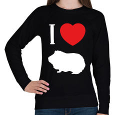 PRINTFASHION I love guinea pig (white) - Női pulóver - Fekete