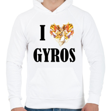 PRINTFASHION I love Gyros - Férfi kapucnis pulóver - Fehér férfi pulóver, kardigán