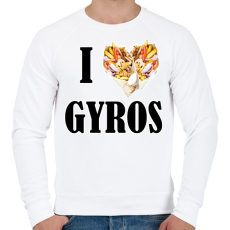 PRINTFASHION I love Gyros - Férfi pulóver - Fehér