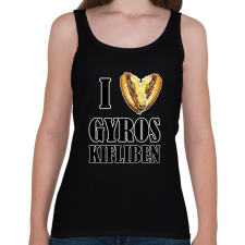 PRINTFASHION I love Gyros kifliben - Női atléta - Fekete női trikó