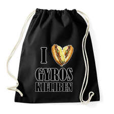 PRINTFASHION I love Gyros kifliben - Sportzsák, Tornazsák - Fekete tornazsák