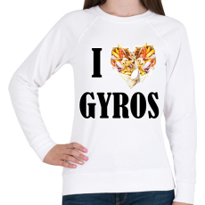 PRINTFASHION I love Gyros - Női pulóver - Fehér