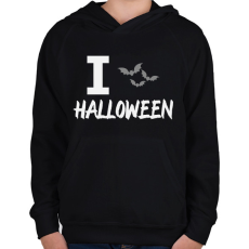 PRINTFASHION I love Halloween - Gyerek kapucnis pulóver - Fekete