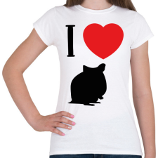 PRINTFASHION I love hamster (black) - Női póló - Fehér női póló