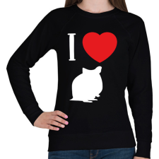 PRINTFASHION I love hamster (white) - Női pulóver - Fekete női pulóver, kardigán