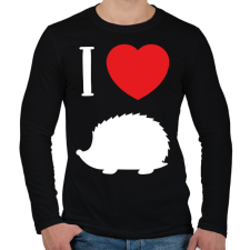 PRINTFASHION I love hedgehog (white) - Férfi hosszú ujjú póló - Fekete férfi póló