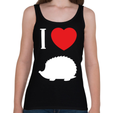 PRINTFASHION I love hedgehog (white) - Női atléta - Fekete női trikó