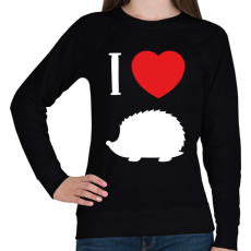 PRINTFASHION I love hedgehog (white) - Női pulóver - Fekete
