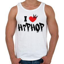 PRINTFASHION I love hiphop (black) - Férfi atléta - Fehér atléta, trikó