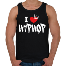 PRINTFASHION I love hiphop (white) - Férfi atléta - Fekete