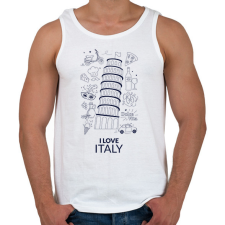 PRINTFASHION I LOVE ITALY 1 - Férfi atléta - Fehér atléta, trikó