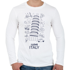 PRINTFASHION I LOVE ITALY 1 - Férfi hosszú ujjú póló - Fehér