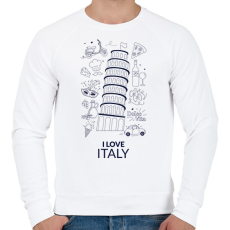 PRINTFASHION I LOVE ITALY 1 - Férfi pulóver - Fehér