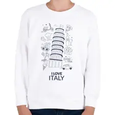 PRINTFASHION I LOVE ITALY 1 - Gyerek pulóver - Fehér gyerek pulóver, kardigán