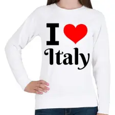 PRINTFASHION I love Italy - Női pulóver - Fehér női pulóver, kardigán