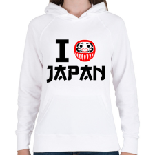 PRINTFASHION I love Japan 4 - Női kapucnis pulóver - Fehér női pulóver, kardigán