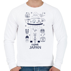 PRINTFASHION I LOVE JAPAN 5 - Férfi pulóver - Fehér